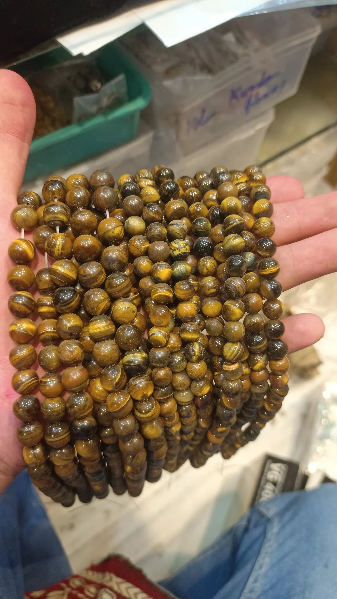 Tiger eye beads || 10mm and 8mm size || 1 pcs - 12 pcs packing || 10mm - 38 beads || 8mm - 48 beads ||