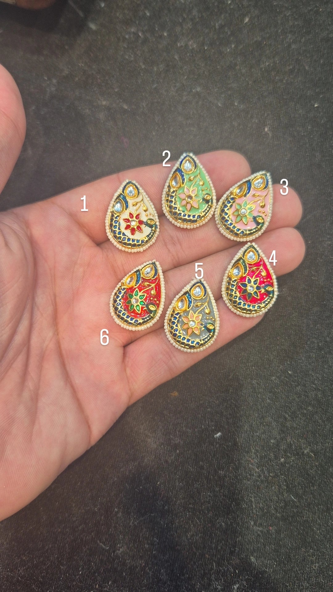 Meena kundan || 1 - 6 pcs packing || anti tarnish||