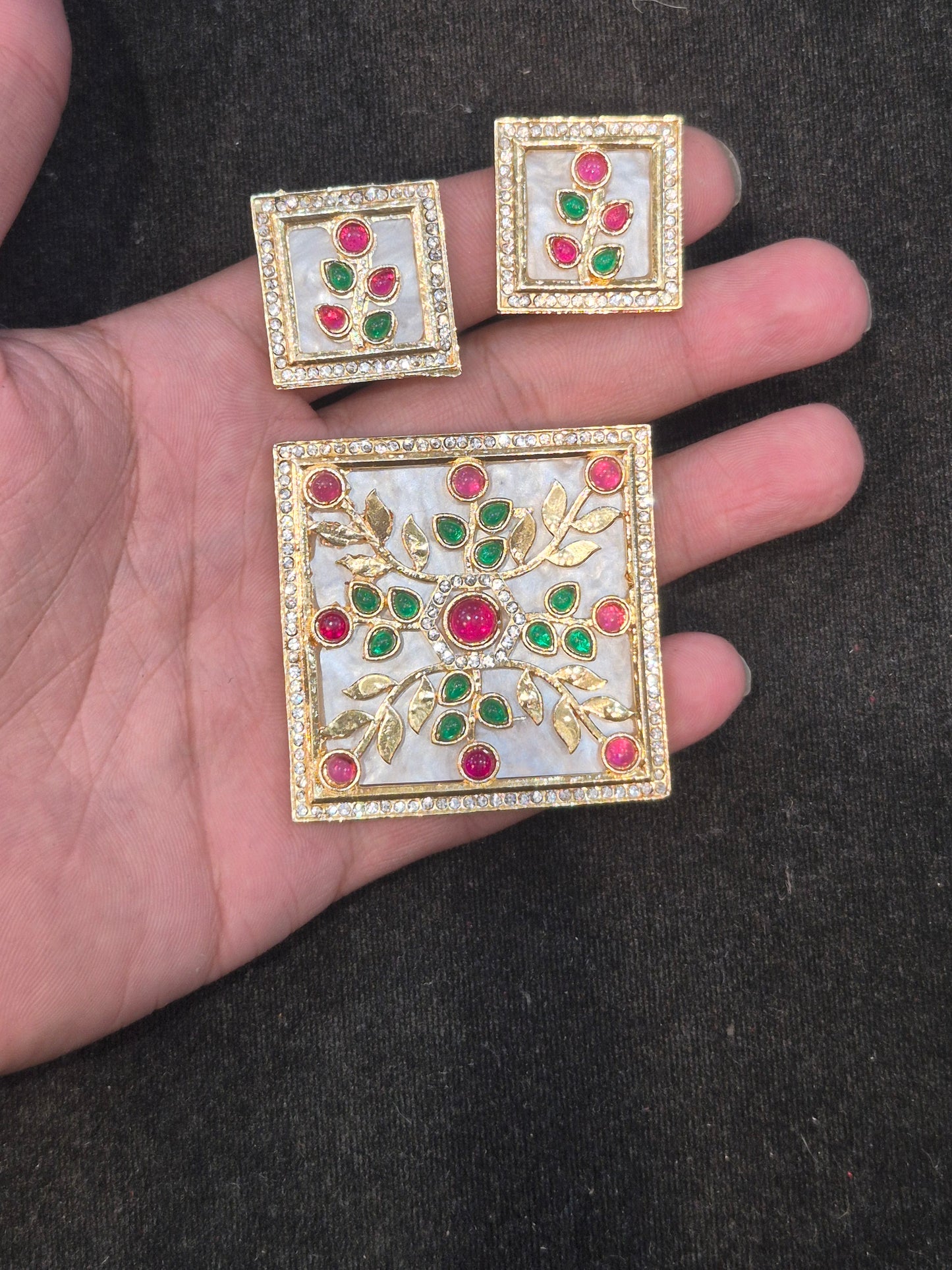 Pendant earring set || 3 colours ||