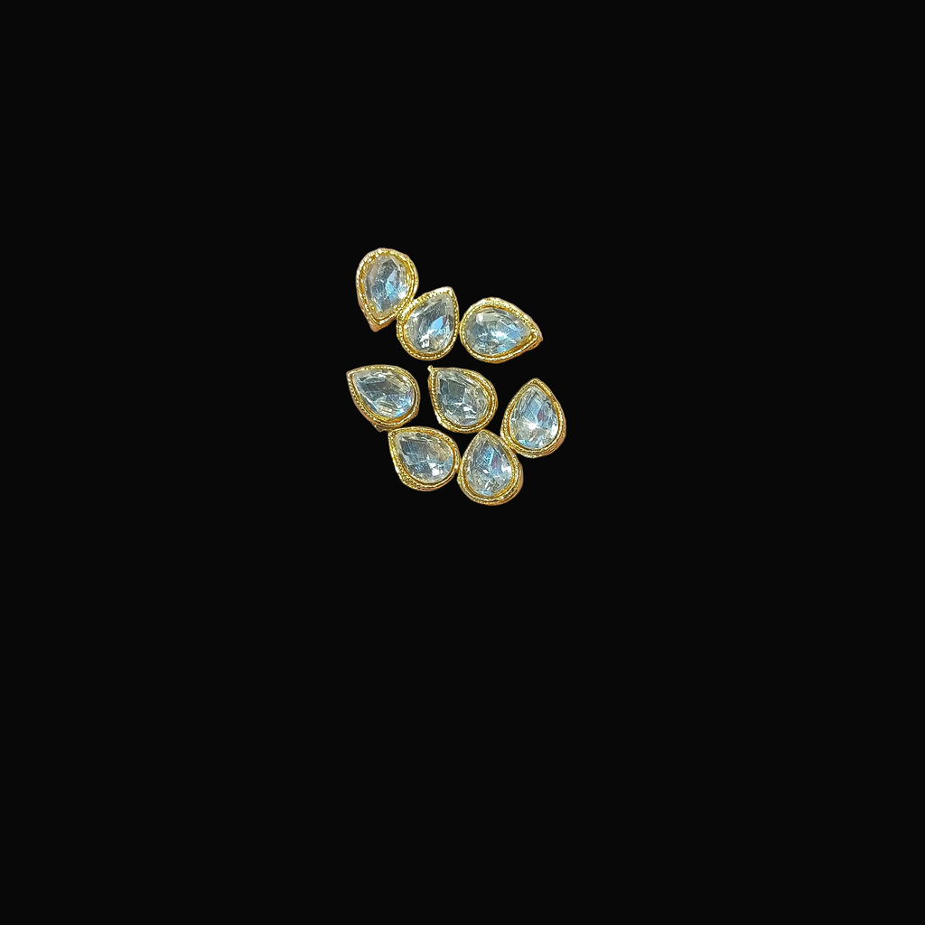 Anti tarnish stone kundan||drop shape||
