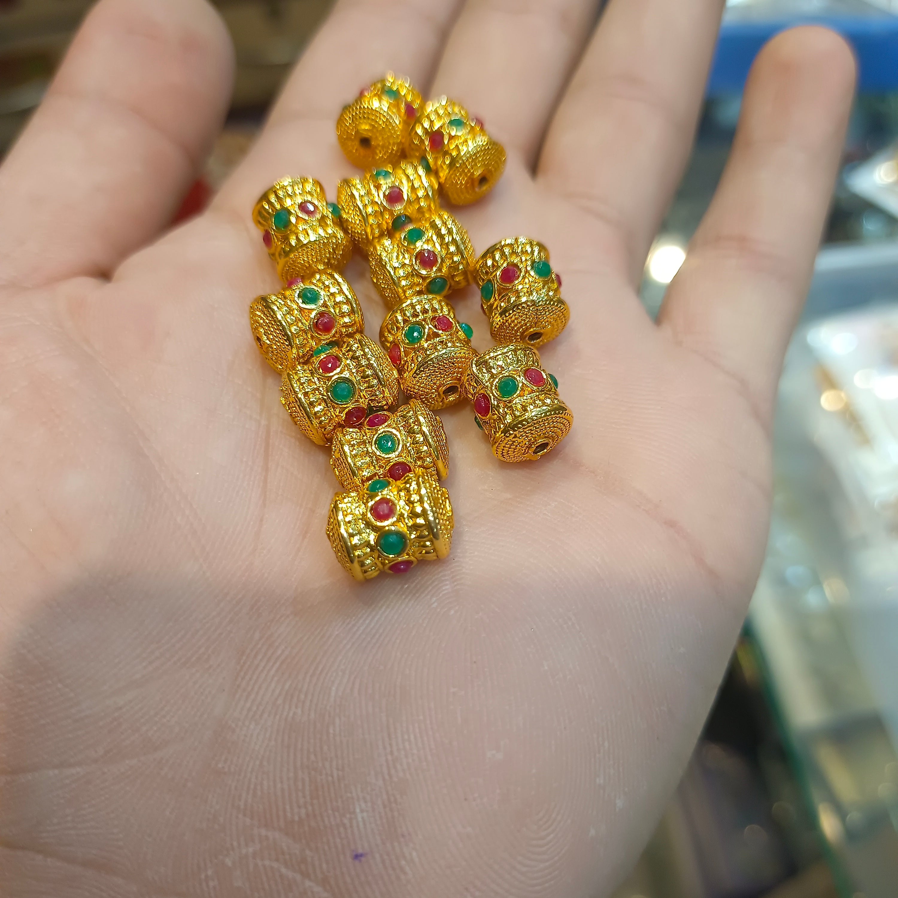 Cylindrical brass balls || anti tarnish || 12 pcs pack