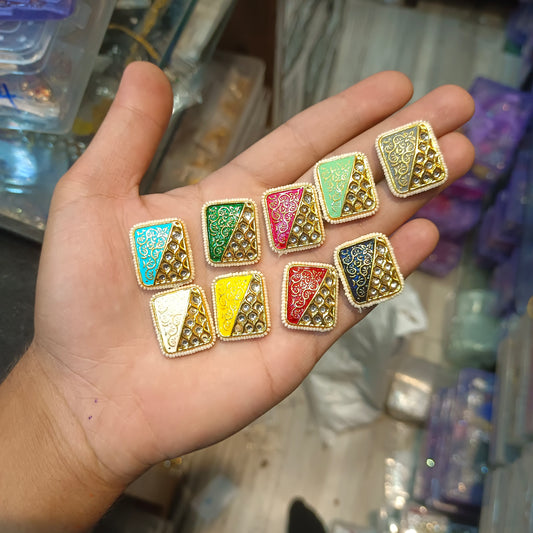 Meena kundan || 1 pcs end 6 pcs back