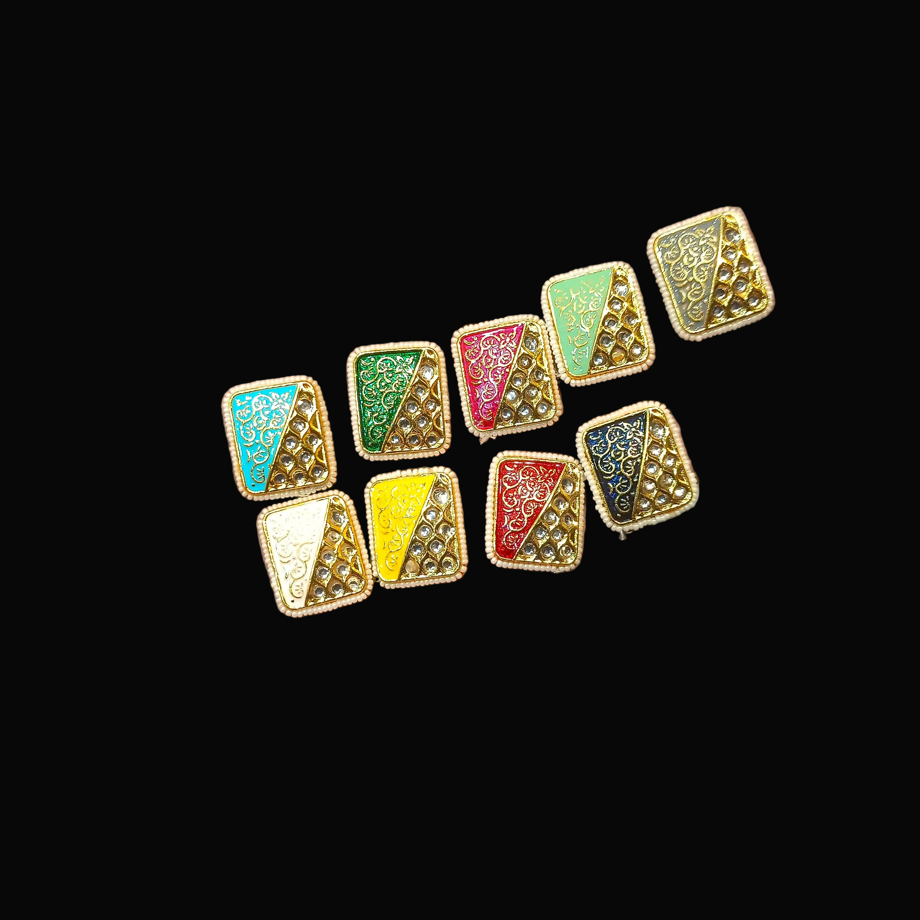 Meena kundan || 1 pcs end 6 pcs back