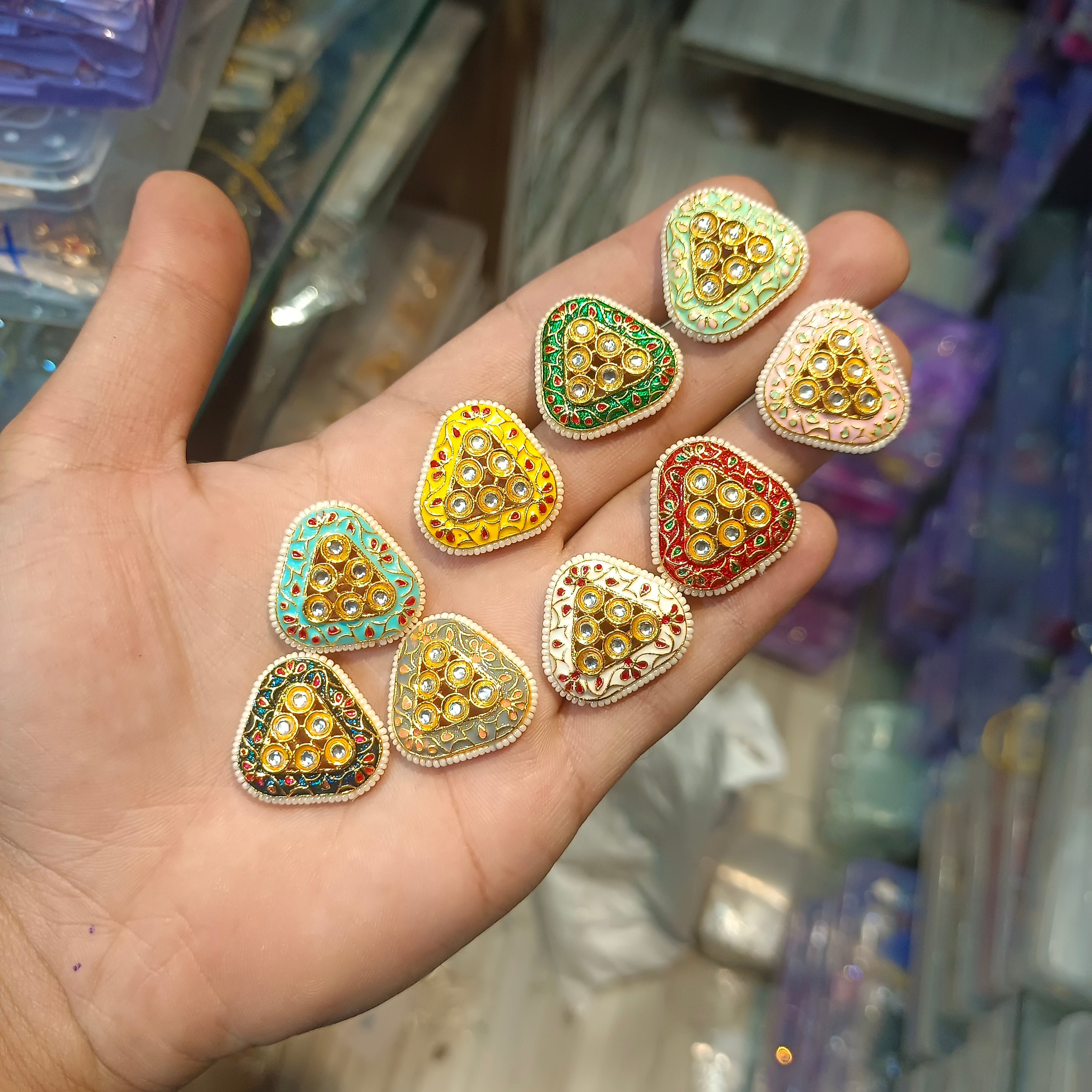 Meena kundan || 1 - 6 pcs packing || anti tarnish ||