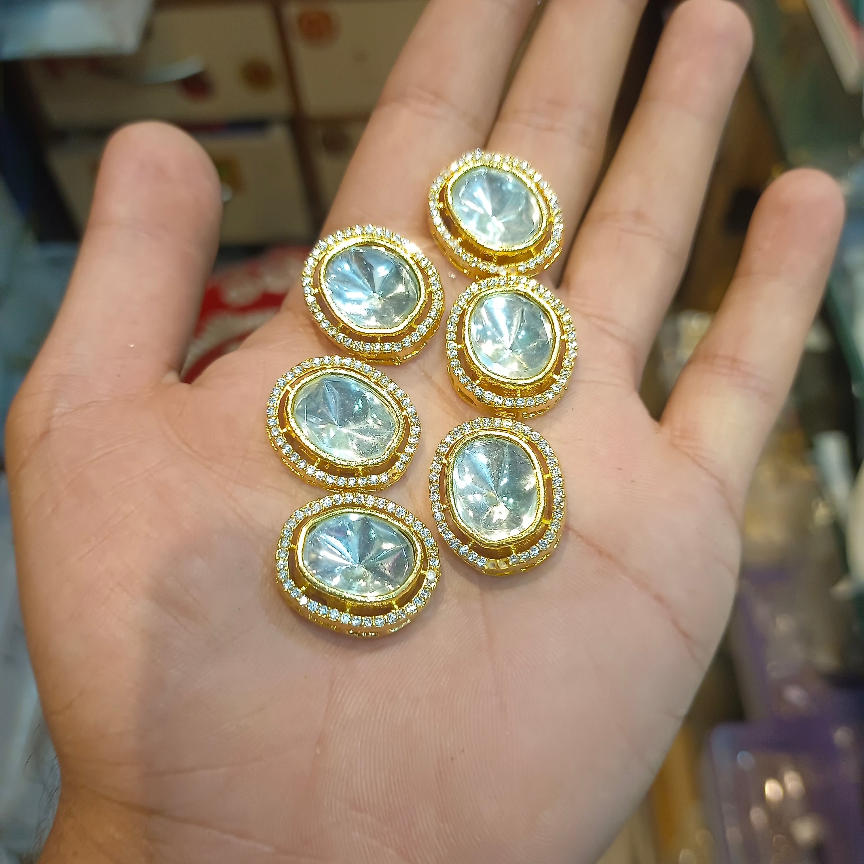 Premium gold brass kundan