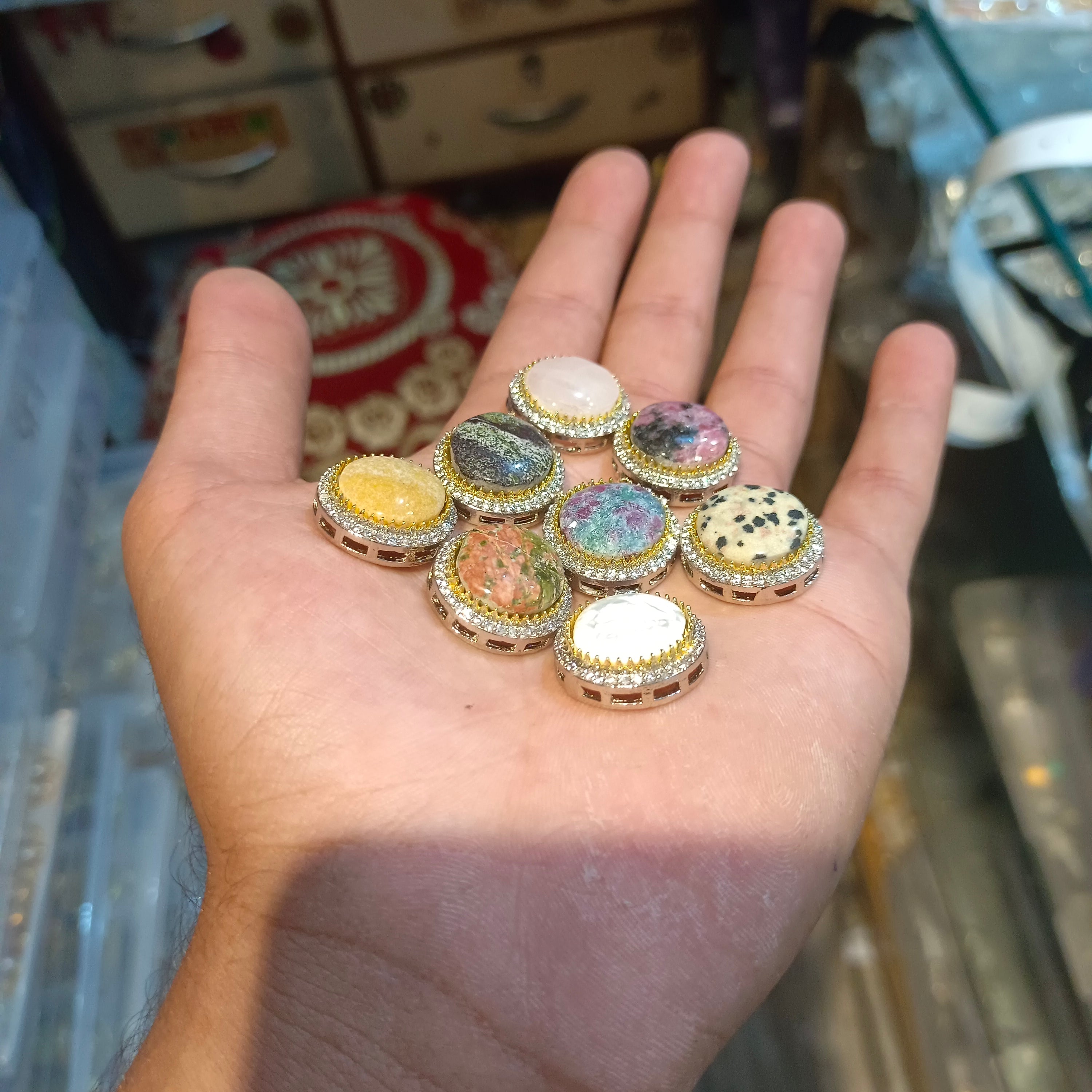 Premium marble brass kundan || 1 - 12 pcs pack || big size ||