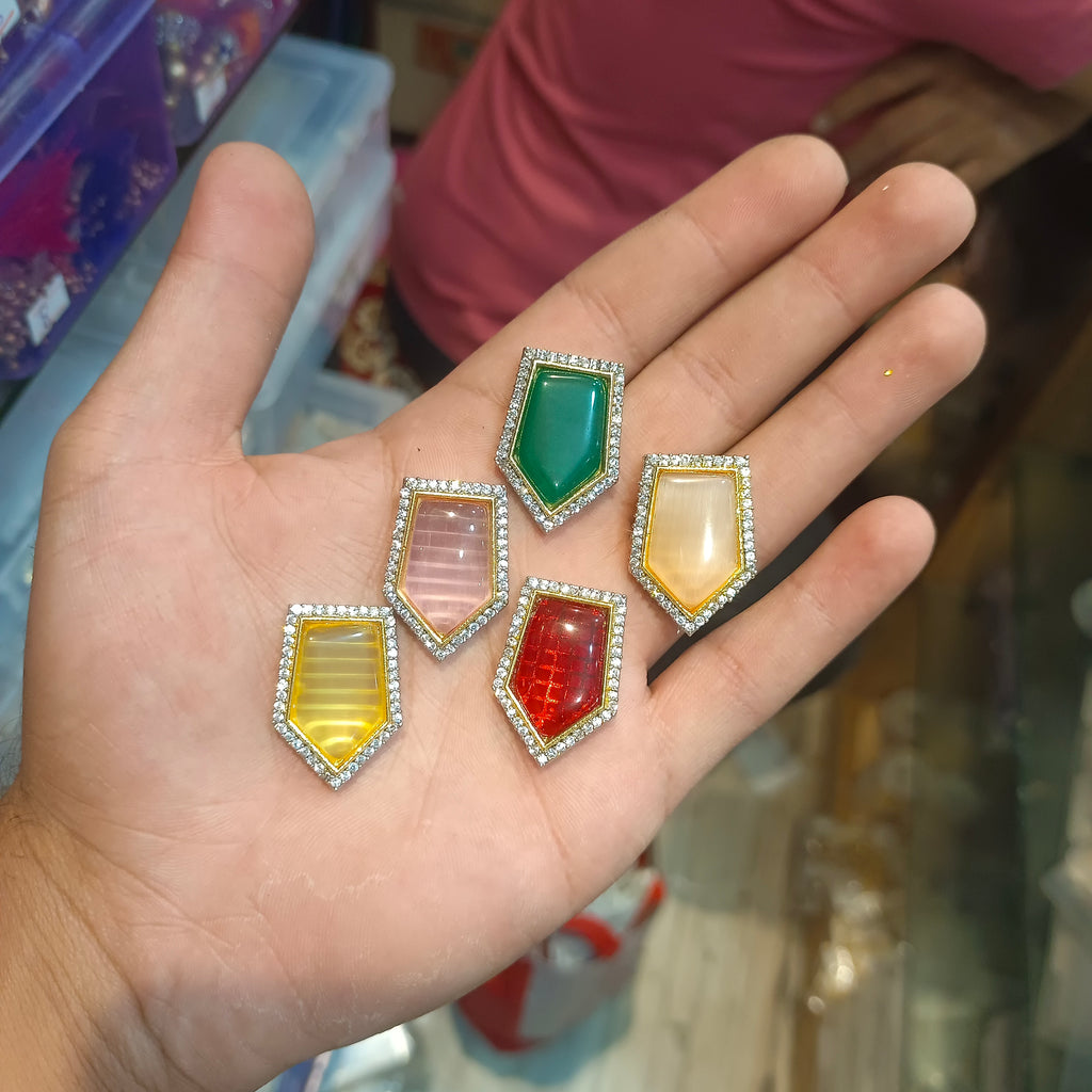 Premium monalisa brass kundan || 1 - 6 pcs packing ||