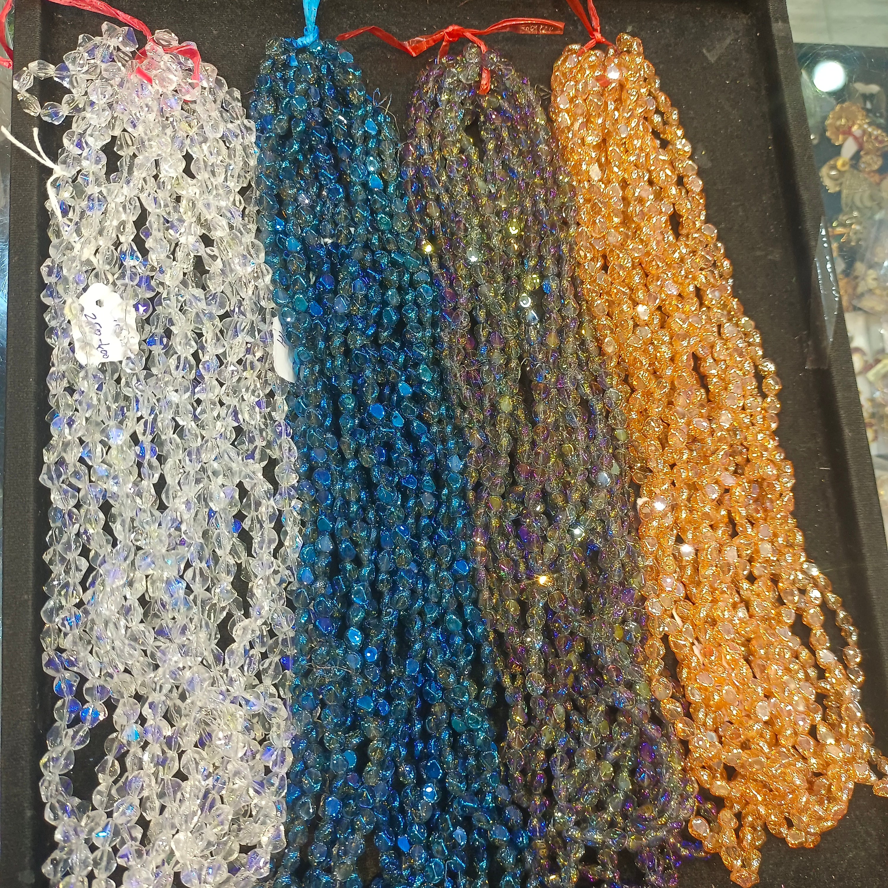 Uncut crystal beads || approx 90 beads in a mala ||