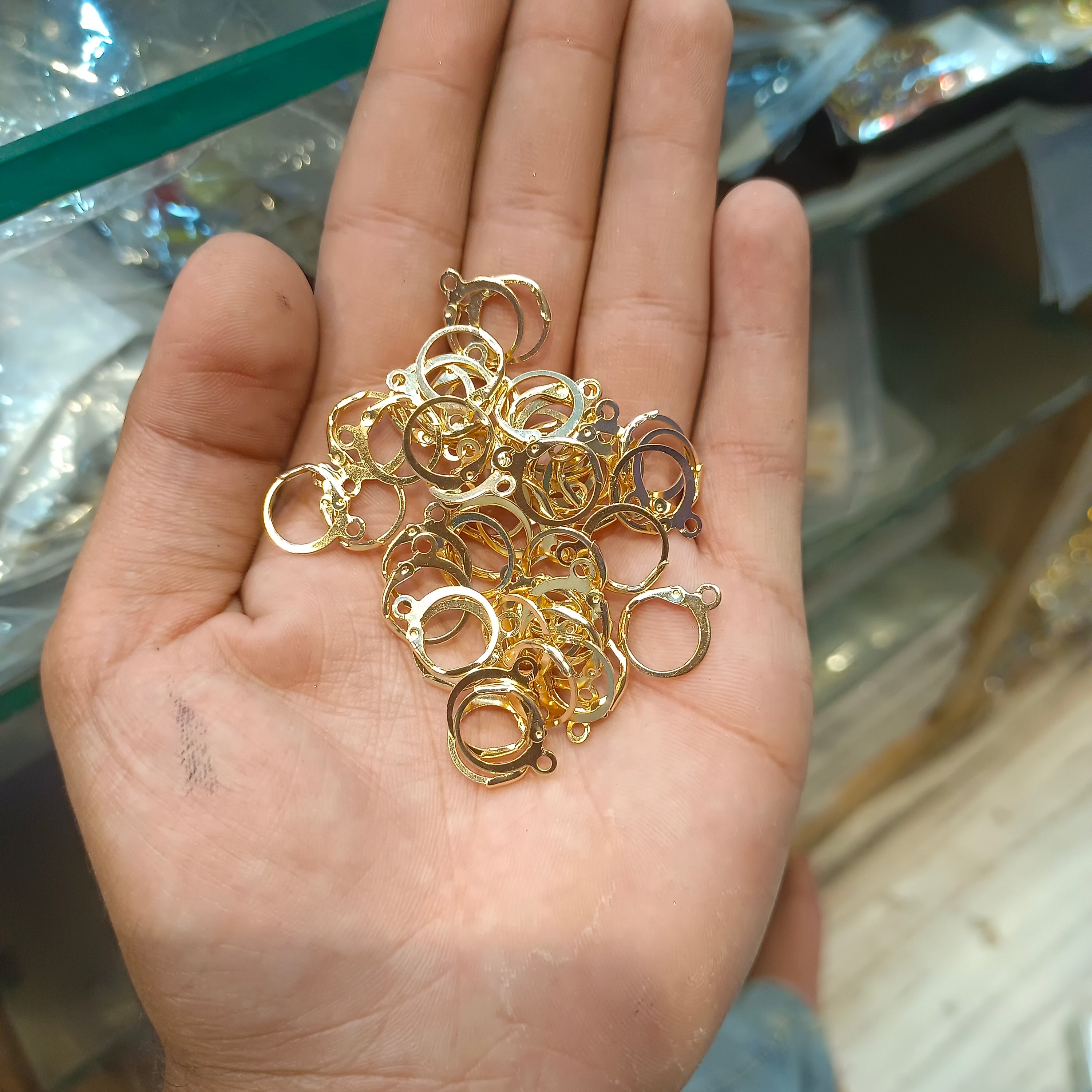 Round Earring hook || 5 - 50 pair packing || Golden , rose gold and silver available|| Raw materials||