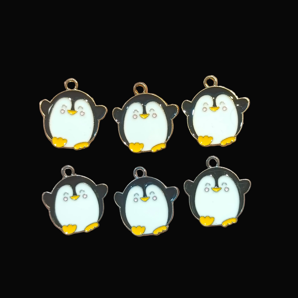 Penguin Enamel charm || 6 pcs packing ||