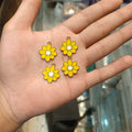 Flower enamel charm || 6 pcs packing ||
