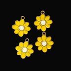 Flower enamel charm || 6 pcs packing ||