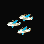 Plane enamel charm || 6 pcs packing ||