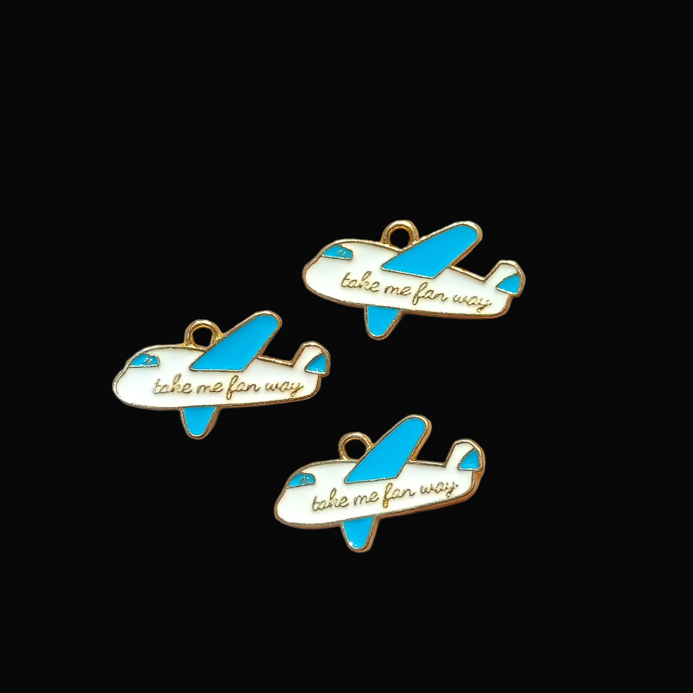 Plane enamel charm || 6 pcs packing ||
