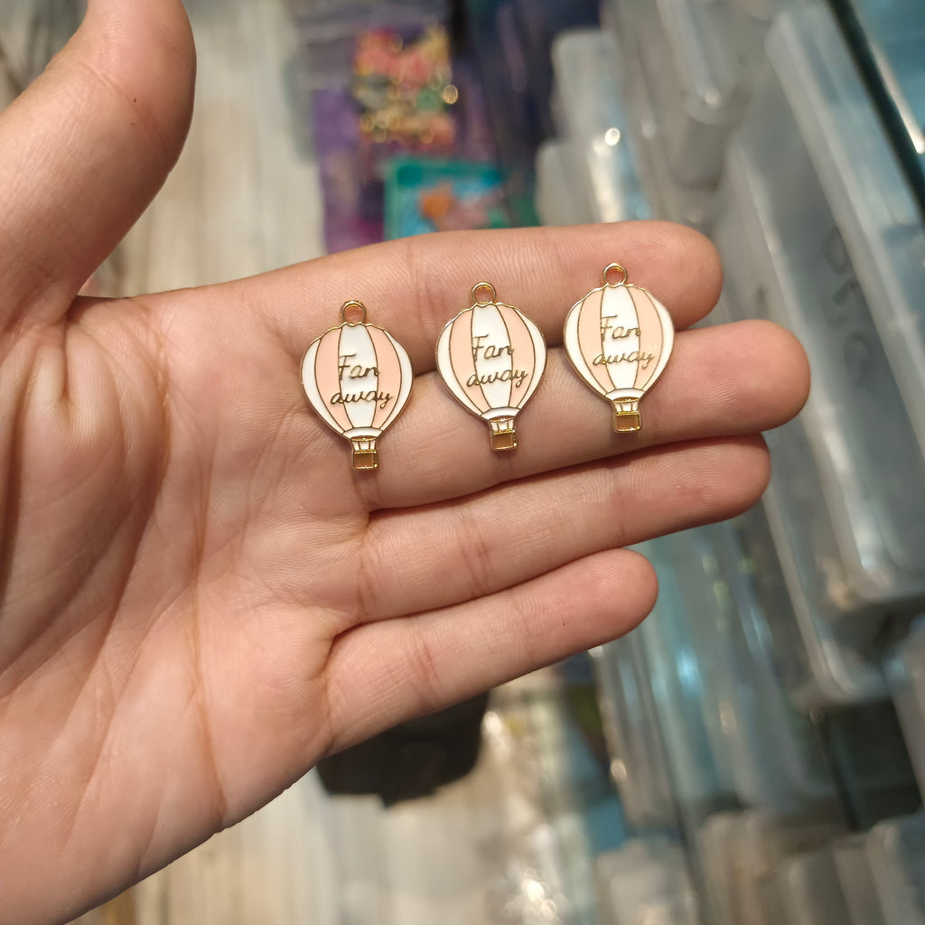 Hot air balloon enamel charm || 6 pcs packing ||