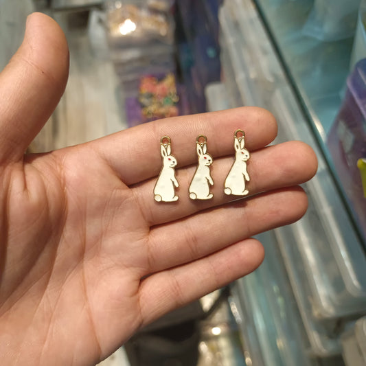 Rabit enamel charm || 6 pcs packing ||