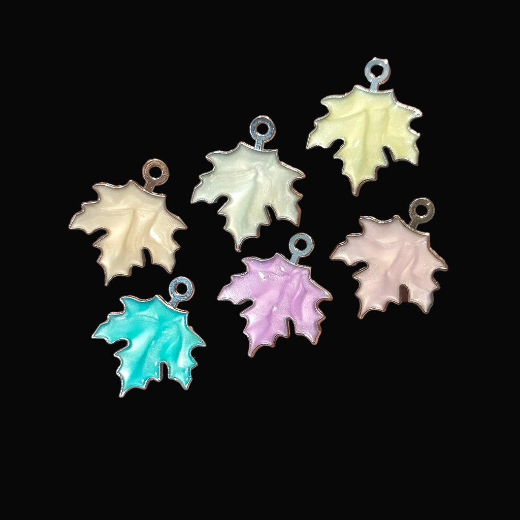 Leaf enamel charm || 6 pc packing ||