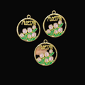 Tulip enamel charm || 6 pcs packing||