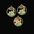 Tulip enamel charm || 6 pcs packing||