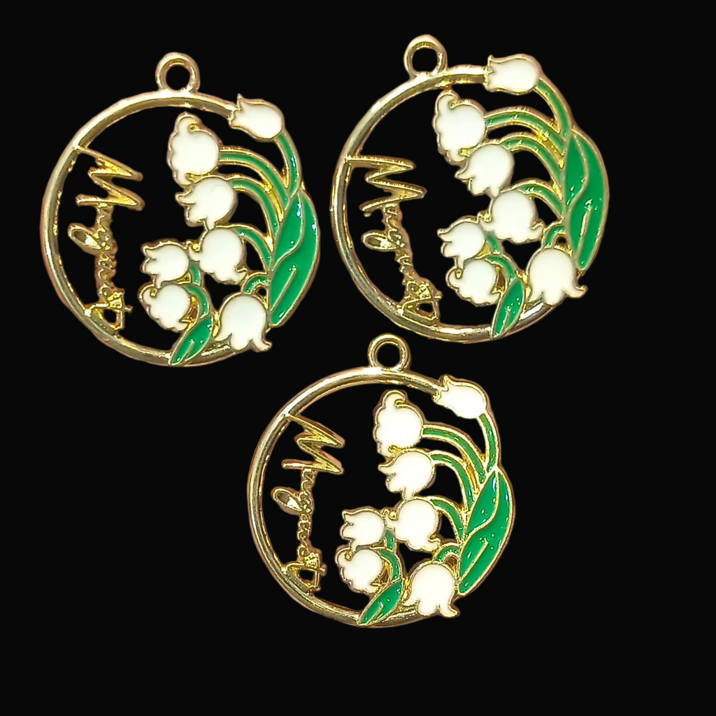 Tulip enamel charm || 6 pcs packing ||