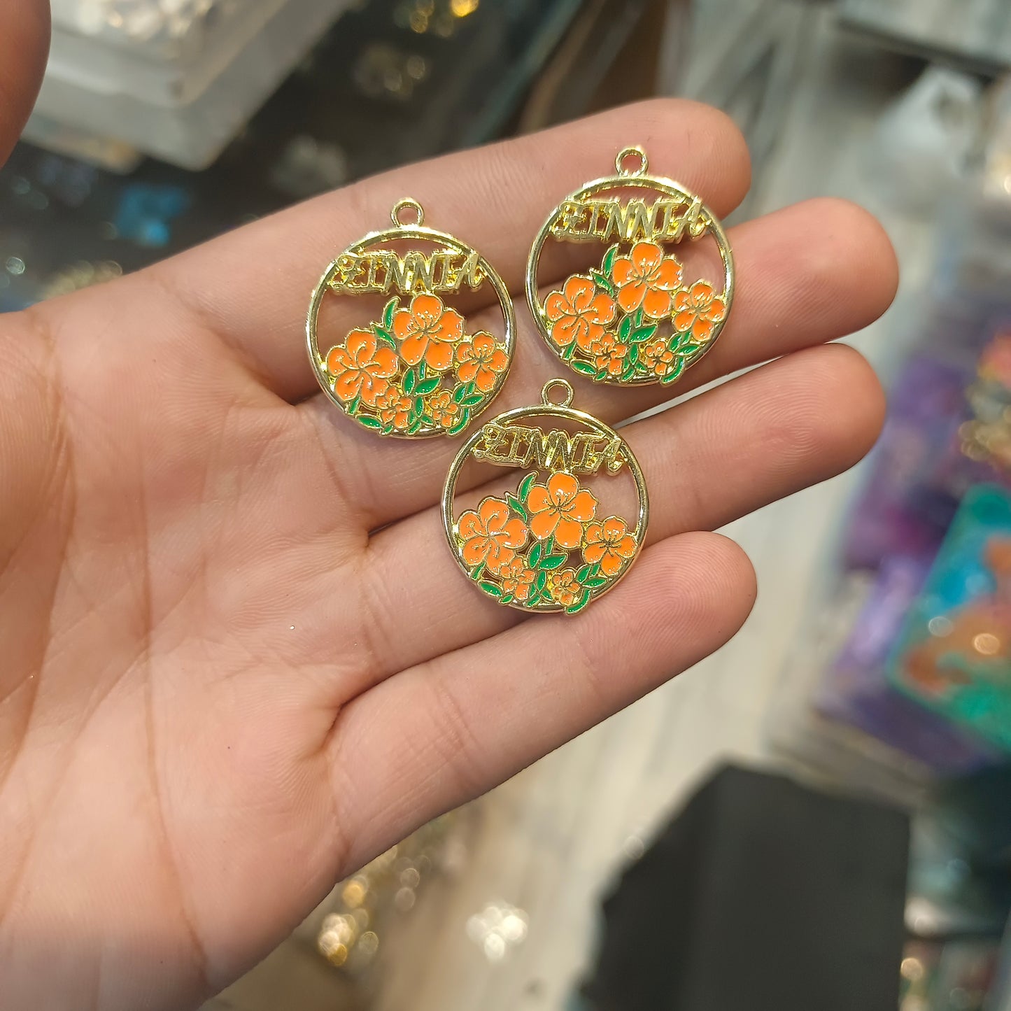 Tulip enamel charm || 6 pcs packing ||
