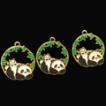 Panda enamel charm || 6 pcs packing ||
