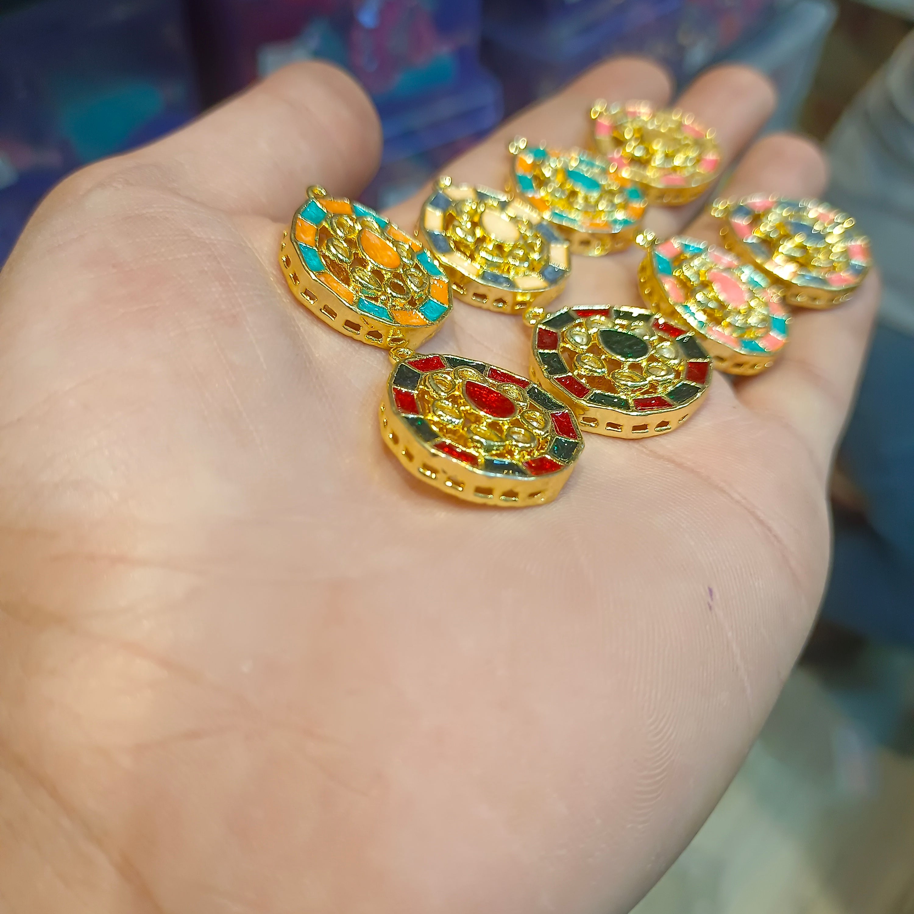Premium polki Meena kundan || 1 pcs - 6 pcs packing ||