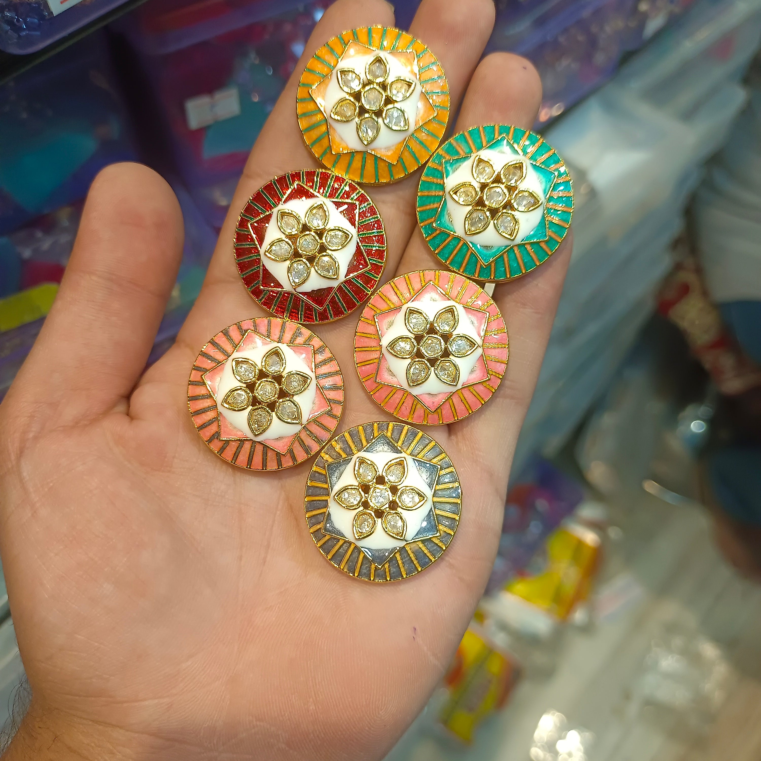Premium polki Meena kundan || 1 pcs - 3 pcs packing ||