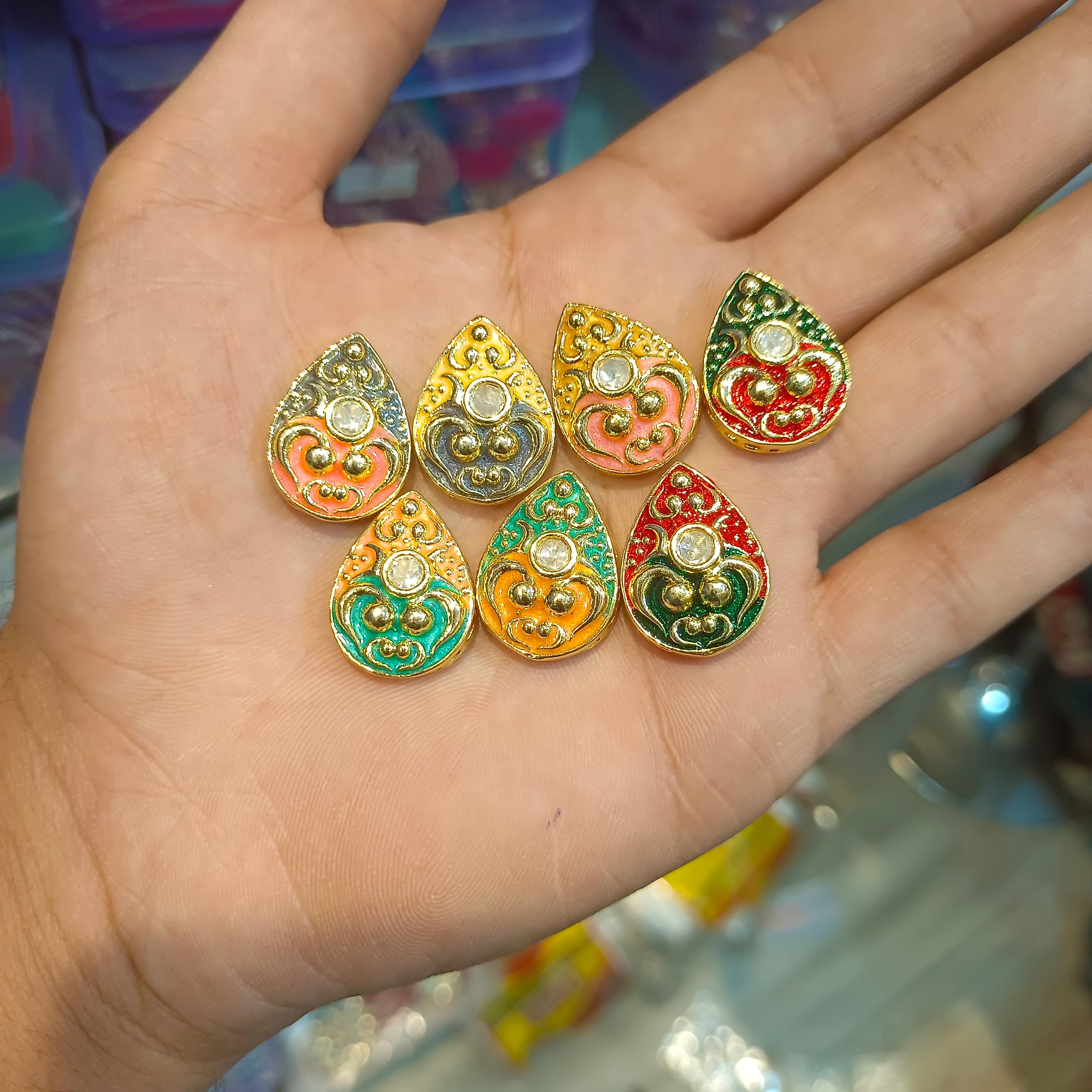 Premium Polki Meena kundan || 1 pcs - 6 pcs packing ||