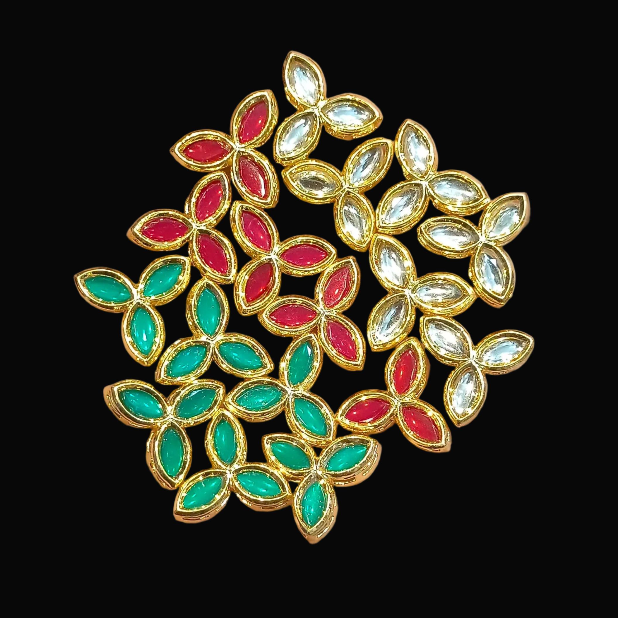 Eye kundan || 12 pcs packing || 3 colours available ||
