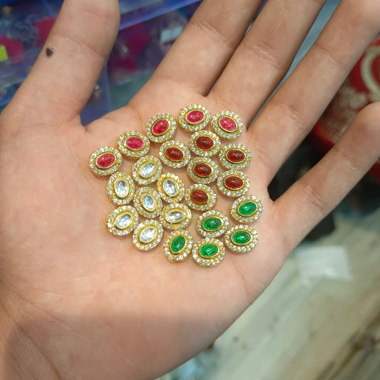 Premium oval kundan || 6 pcs - 12 pcs packing ||