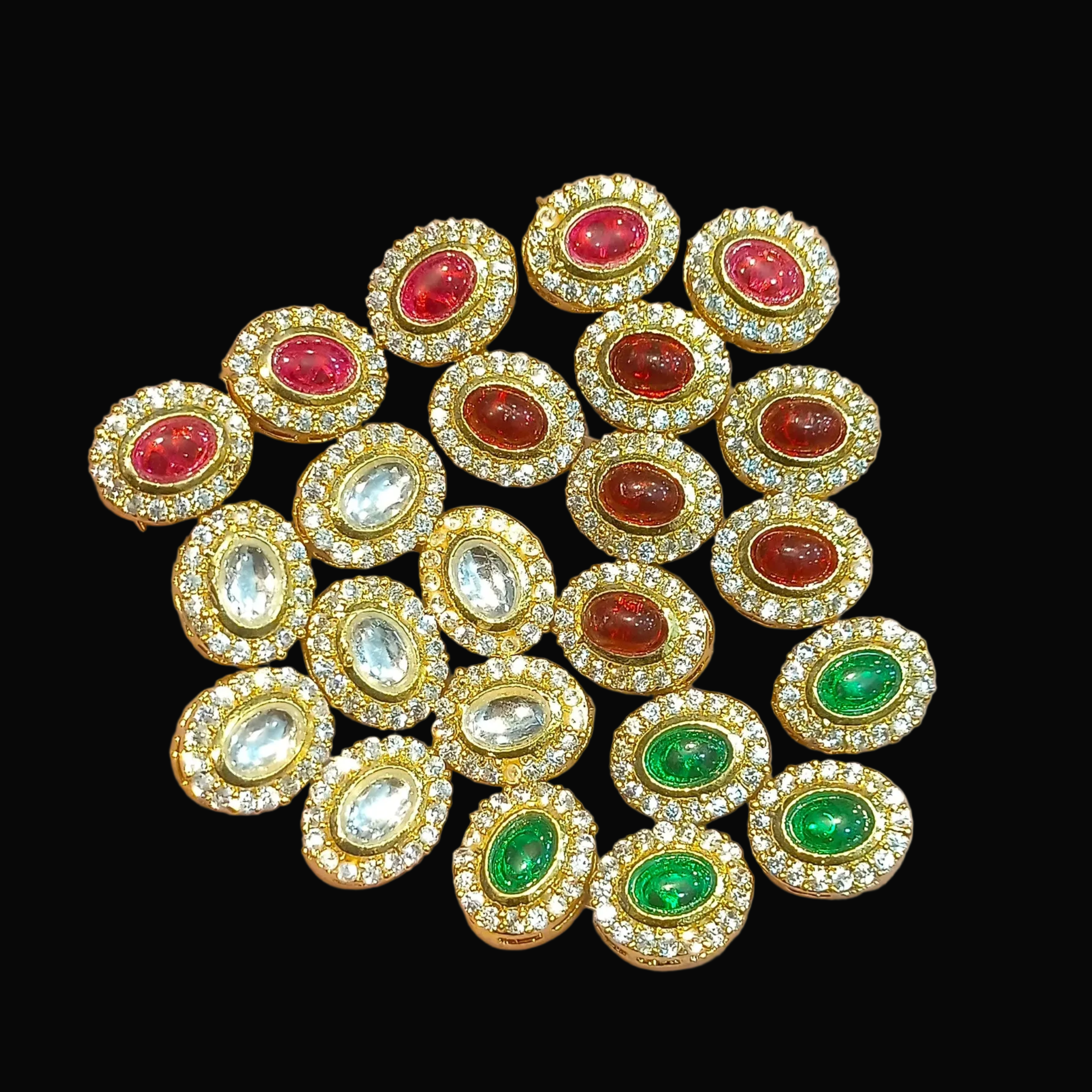 Premium oval kundan || 6 pcs - 12 pcs packing ||