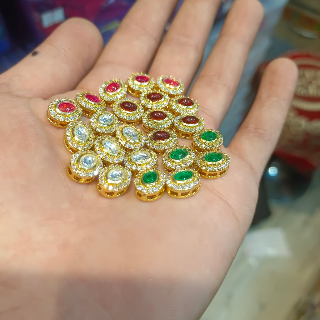 Premium oval kundan || 6 pcs - 12 pcs packing ||