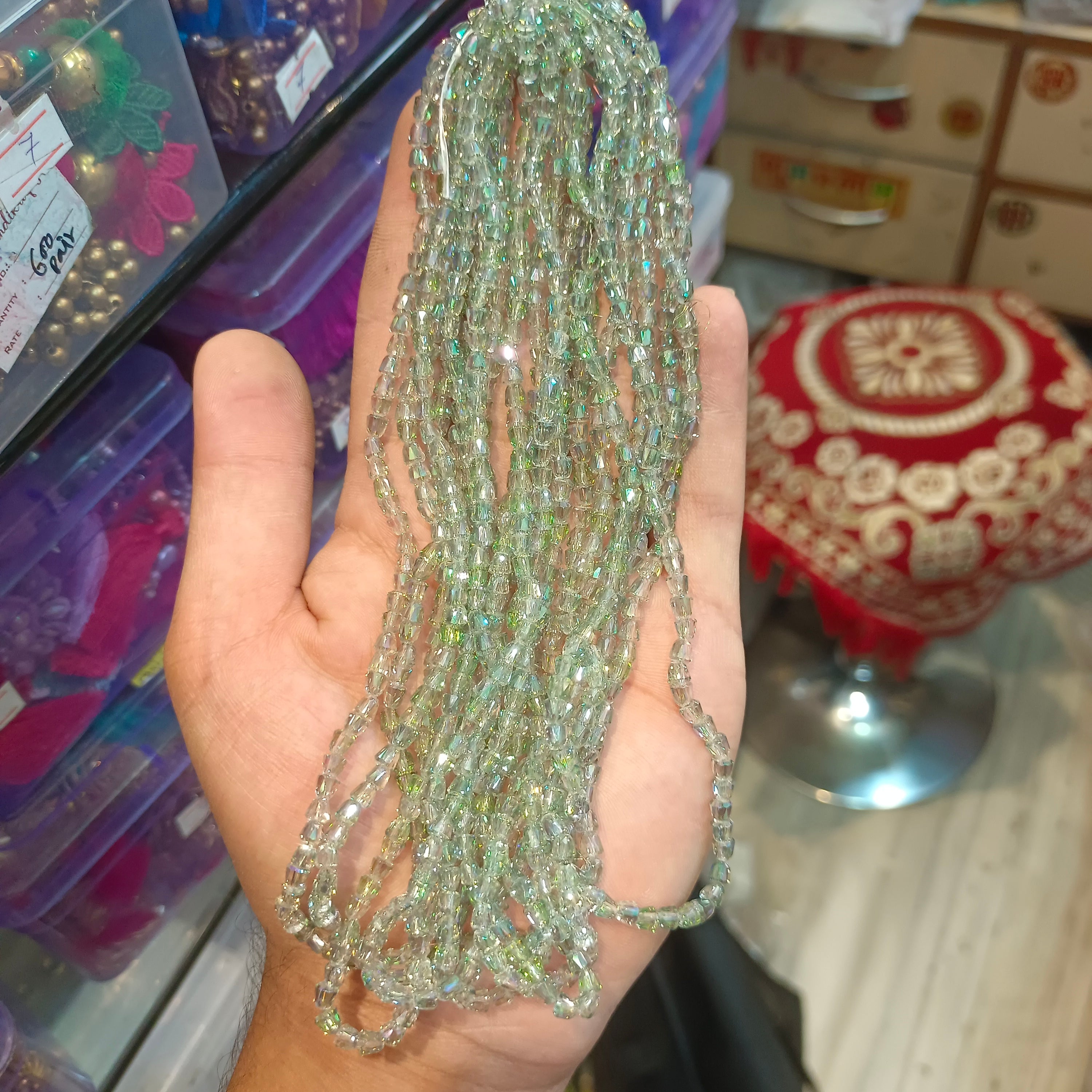 4*5 bell crystals || premium quality crystals || Beads || 1 mala ||