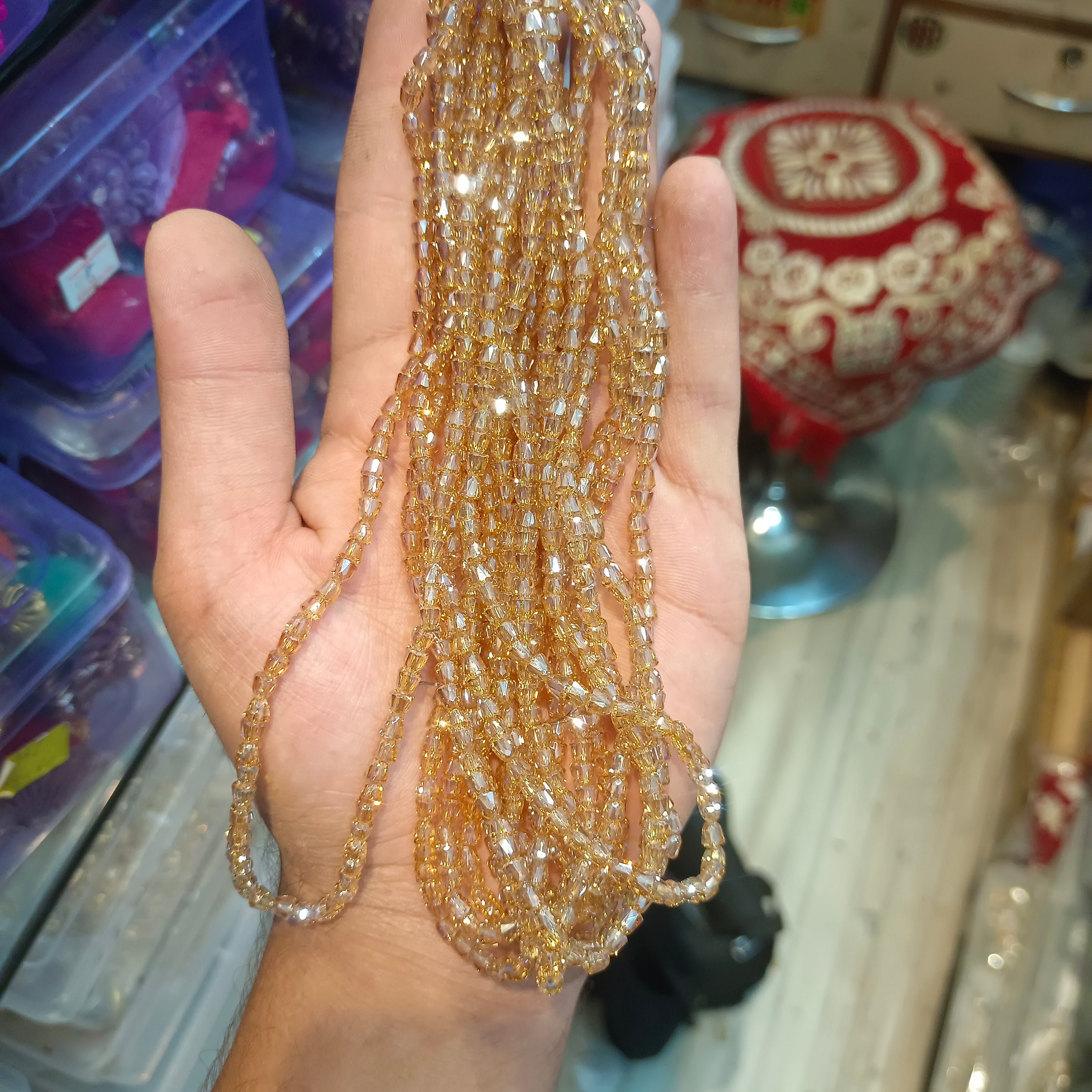 4*5 bell crystals || premium quality crystals || Beads || 1 mala ||