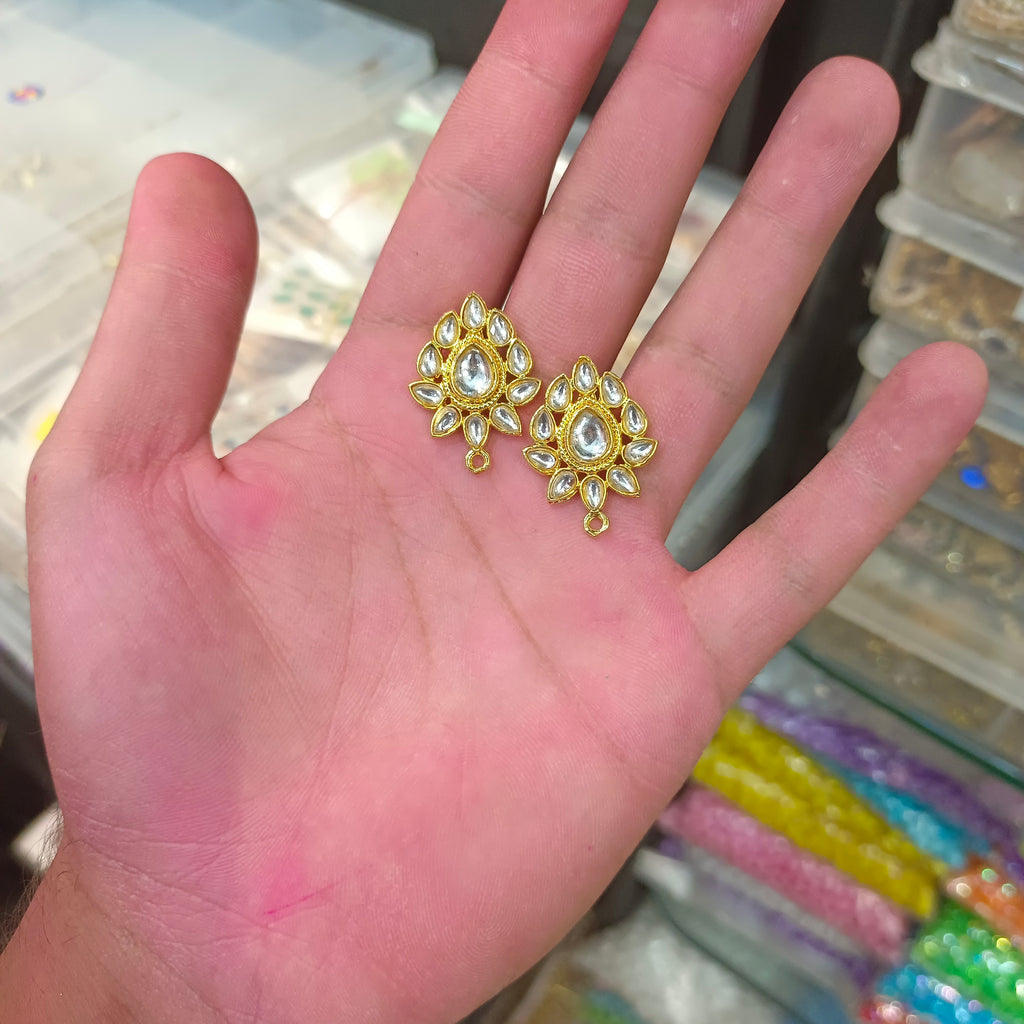 Kundan earring tops || 1 pair packing ||