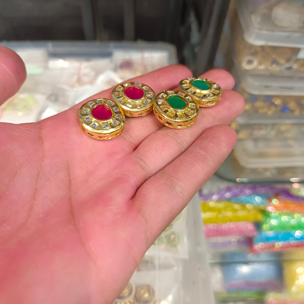 Meena kundan earring tops || 1 pair packing ||