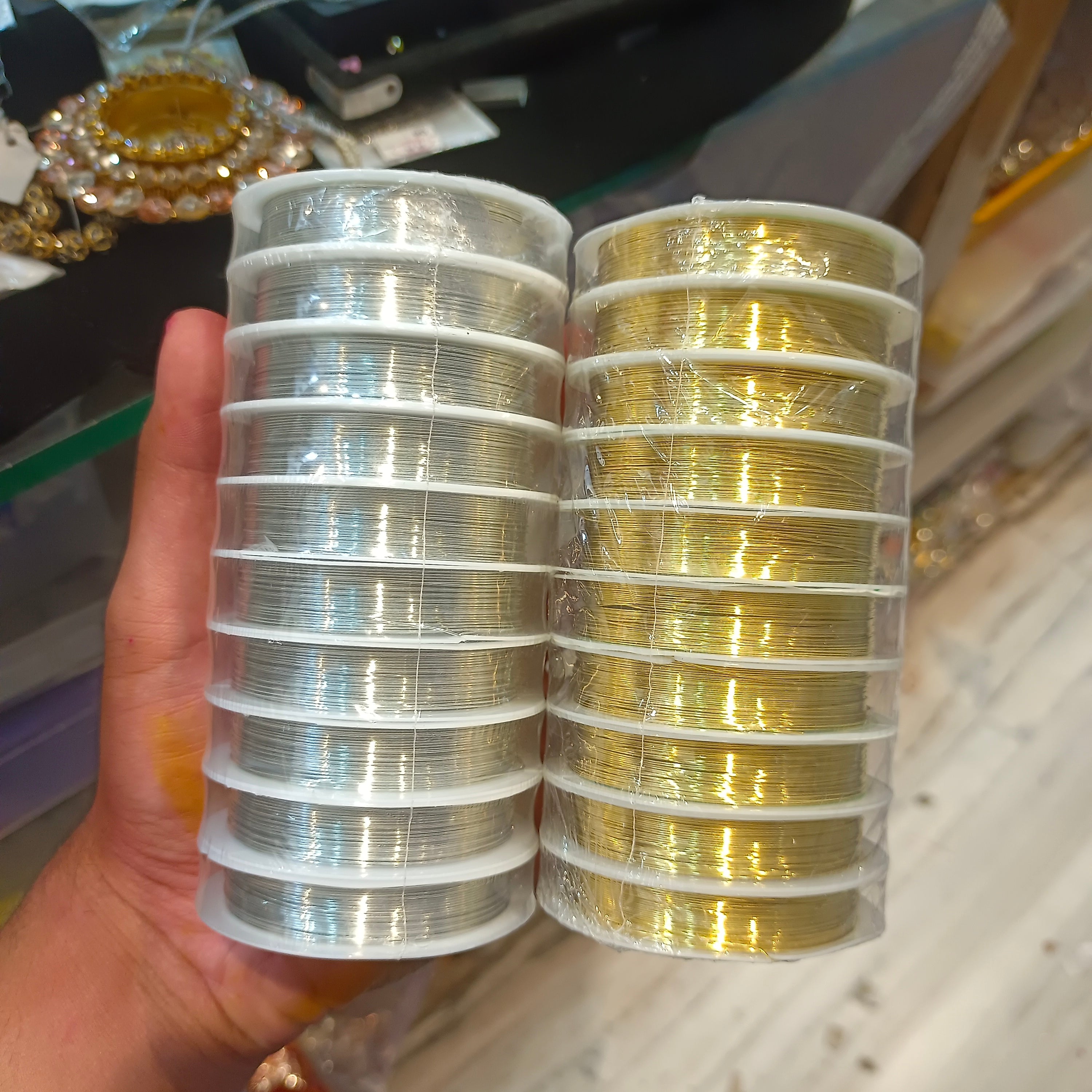 Jewellery making metal wire || 10 pcs packing || 0.3mm , 0.4mm , 0.5mm || raw materials ||