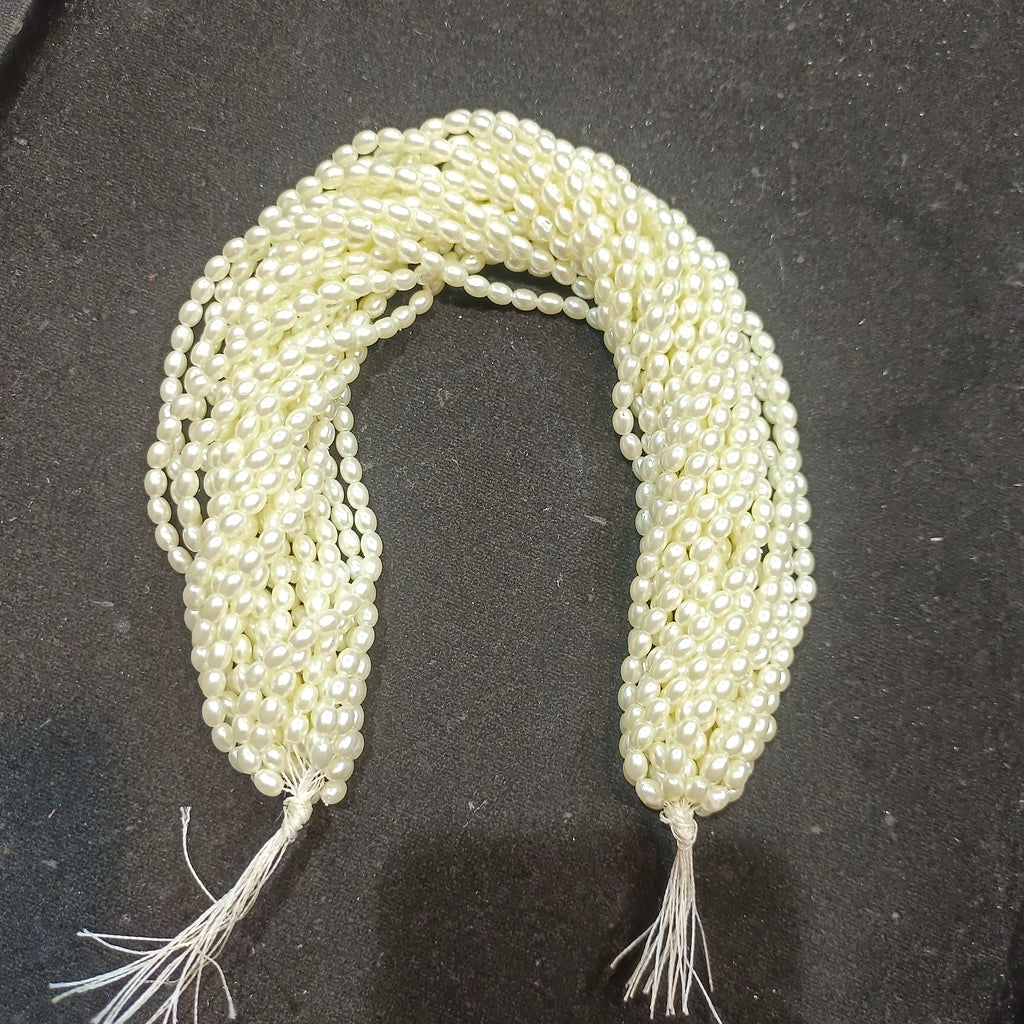 Rice pearls || double coated beads || 1200 beads in a bunch || 1 bunch pack ||