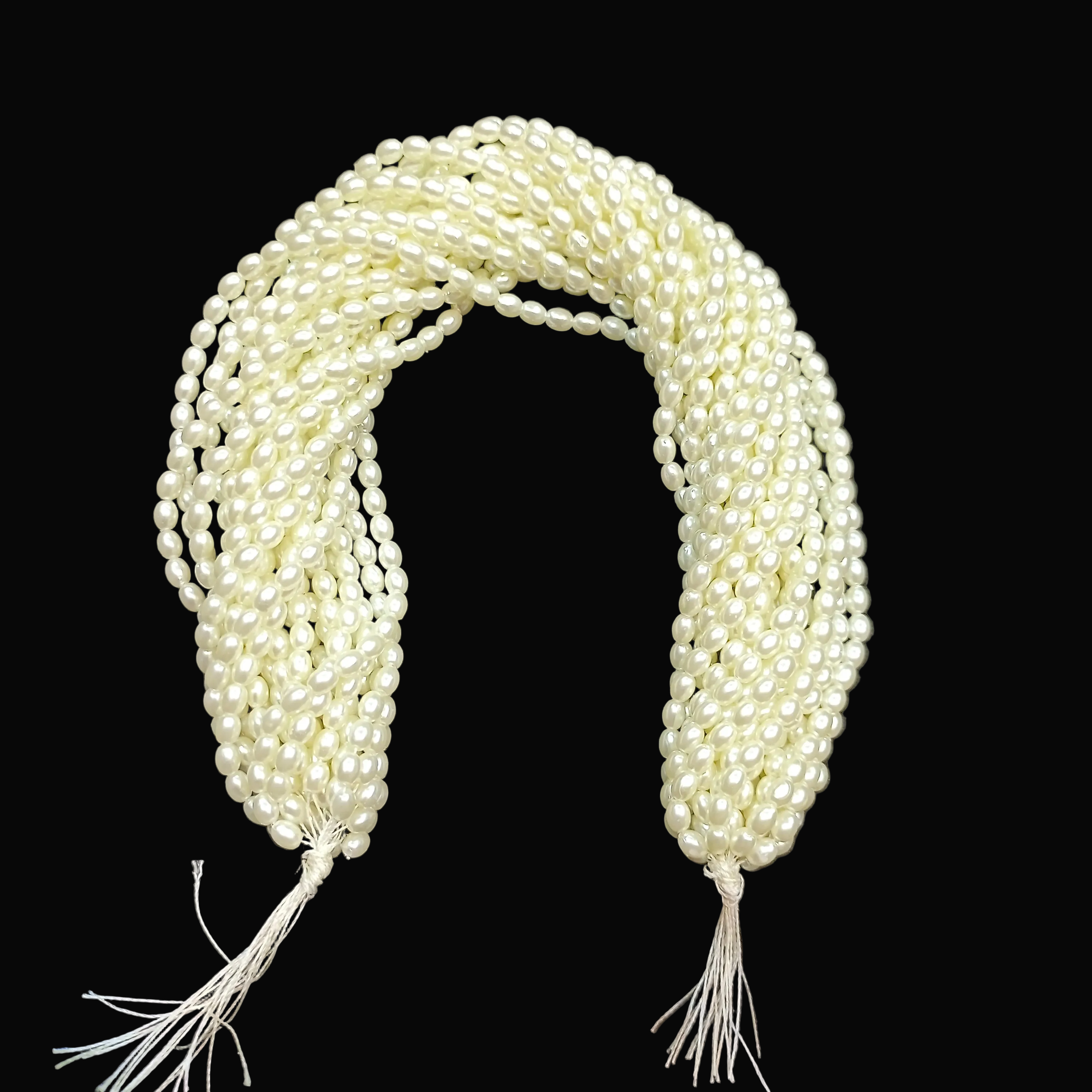 Rice pearls || double coated beads || 1200 beads in a bunch || 1 bunch pack ||