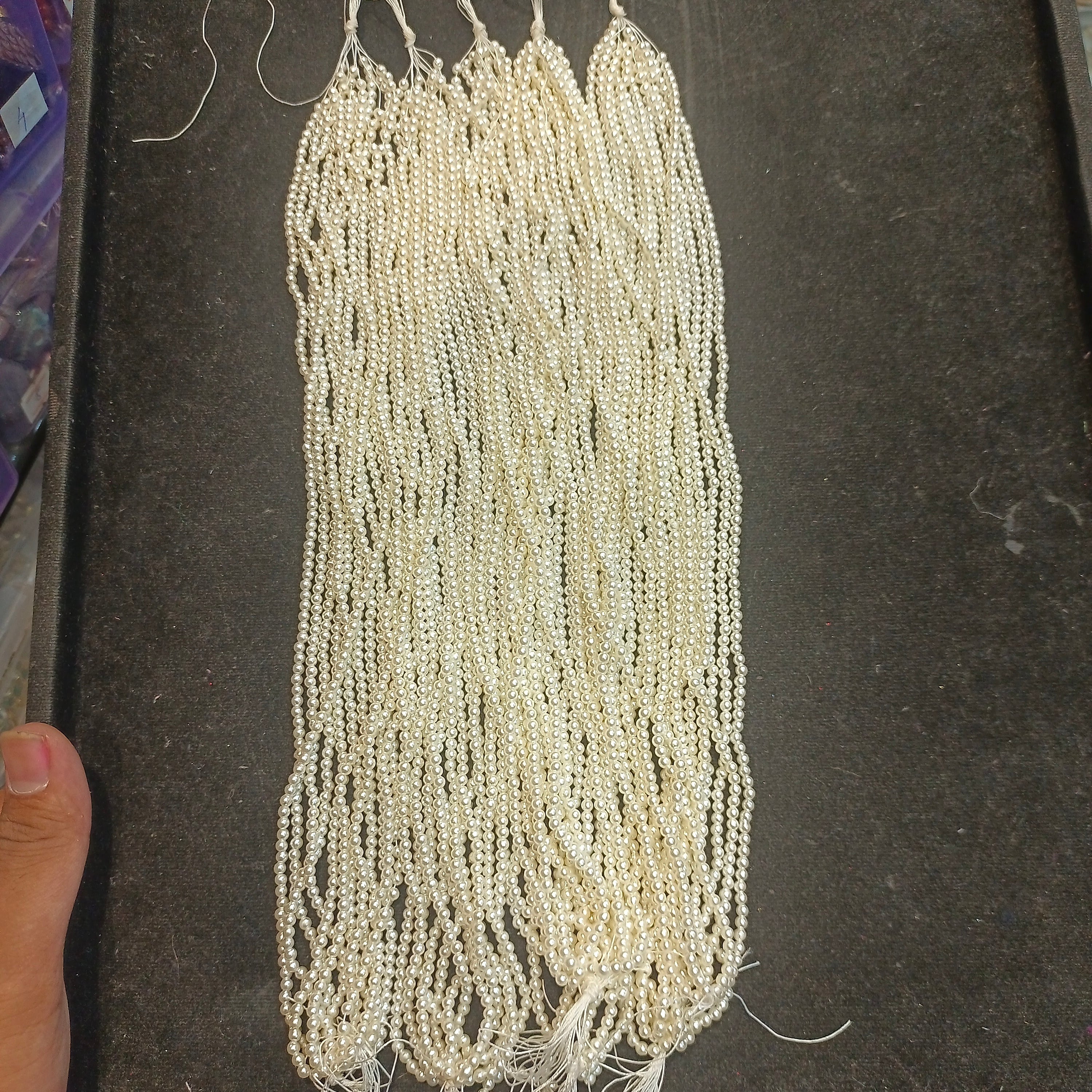 3mm Double coated pearls || 1 bunch - 5 bunch packing || 1 bunch - 1200 beads ||