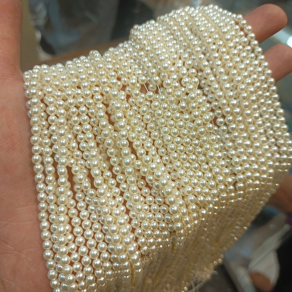 4mm double coated pearls || 1200 beads in 1 bunch || 1 bunch - 5 bunch packing ||