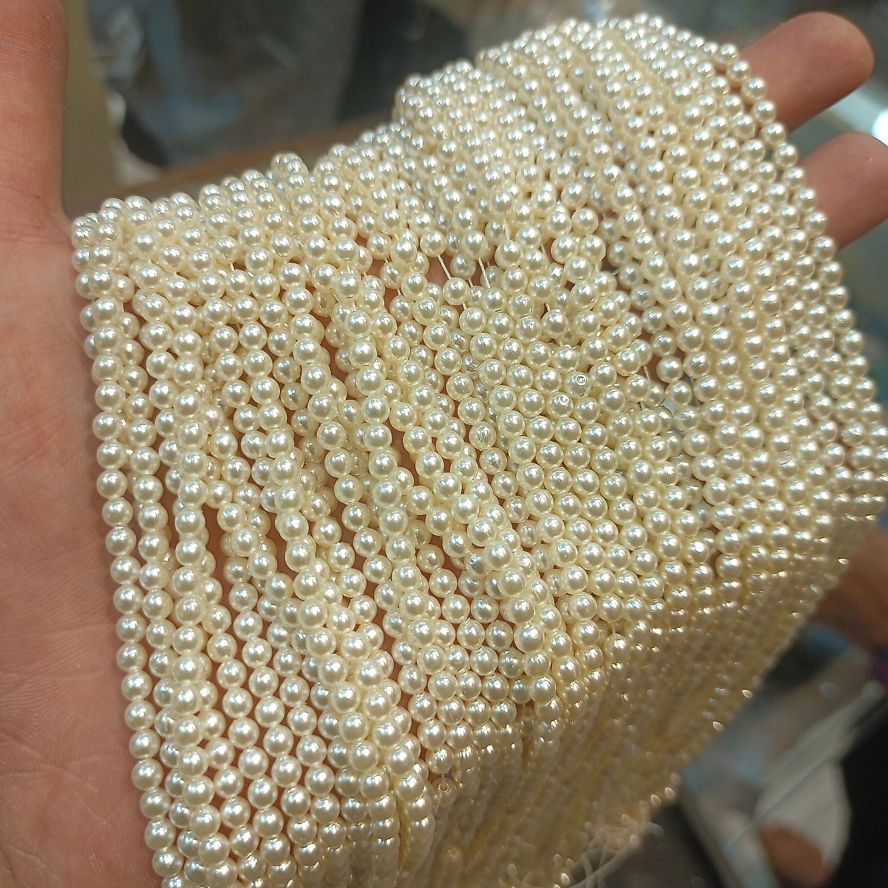 4mm double coated pearls || 1200 beads in 1 bunch || 1 bunch - 5 bunch packing ||