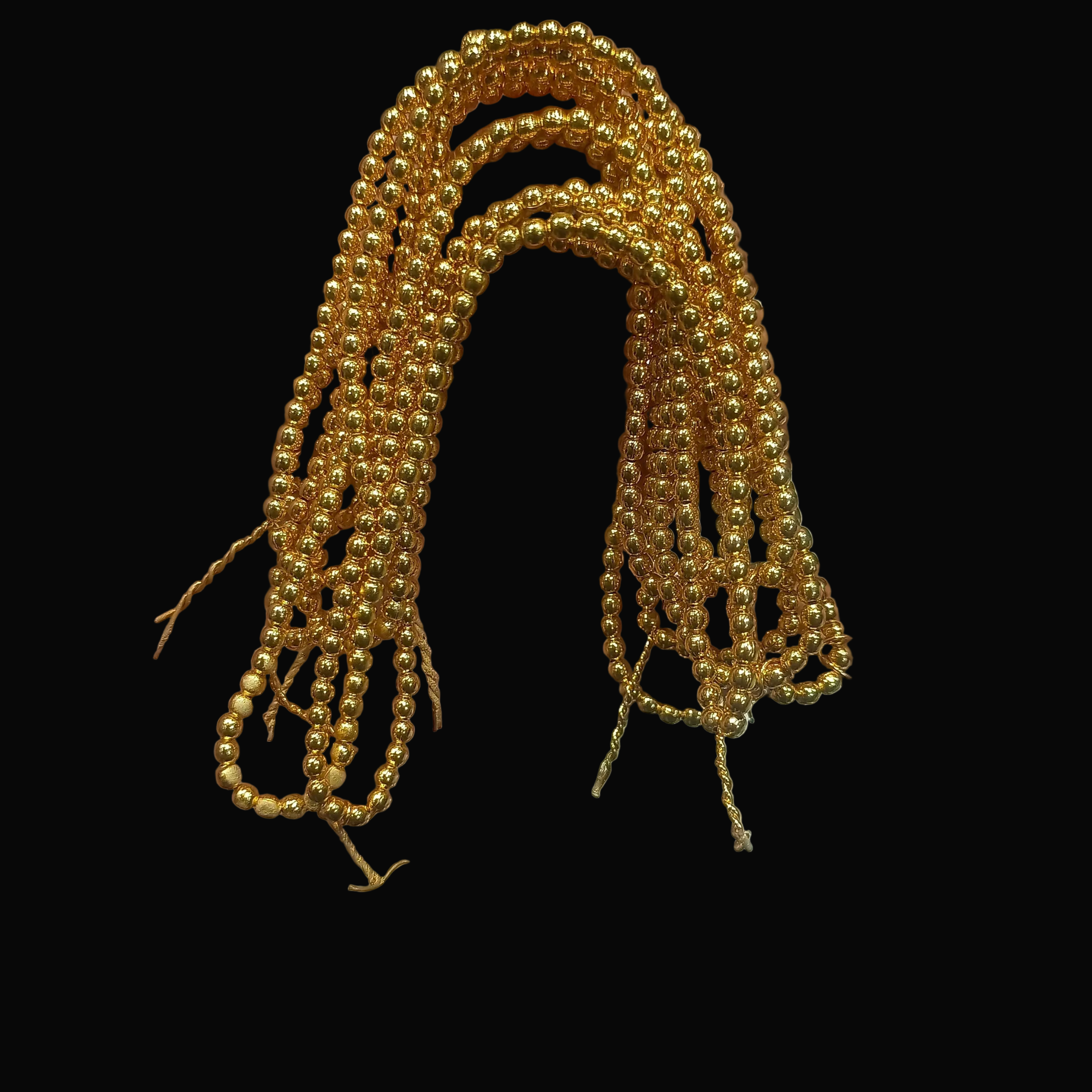 2no. Beads || Anti tarnish golden beads || 1 strand to 50 strand packing || Raw materials||