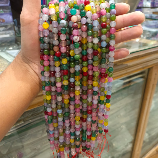Multi Onyx beads / Marble beads 8mm || 1 line packing ||