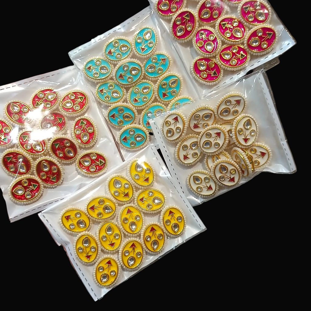 Meena kundan || 6 pcs and 12 pcs pack ||