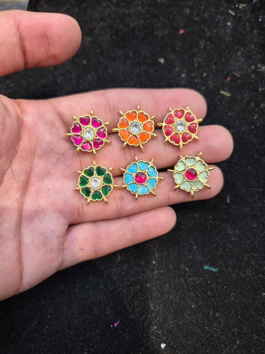 Jadau kundan|| 1 pieces and 6 pieces back