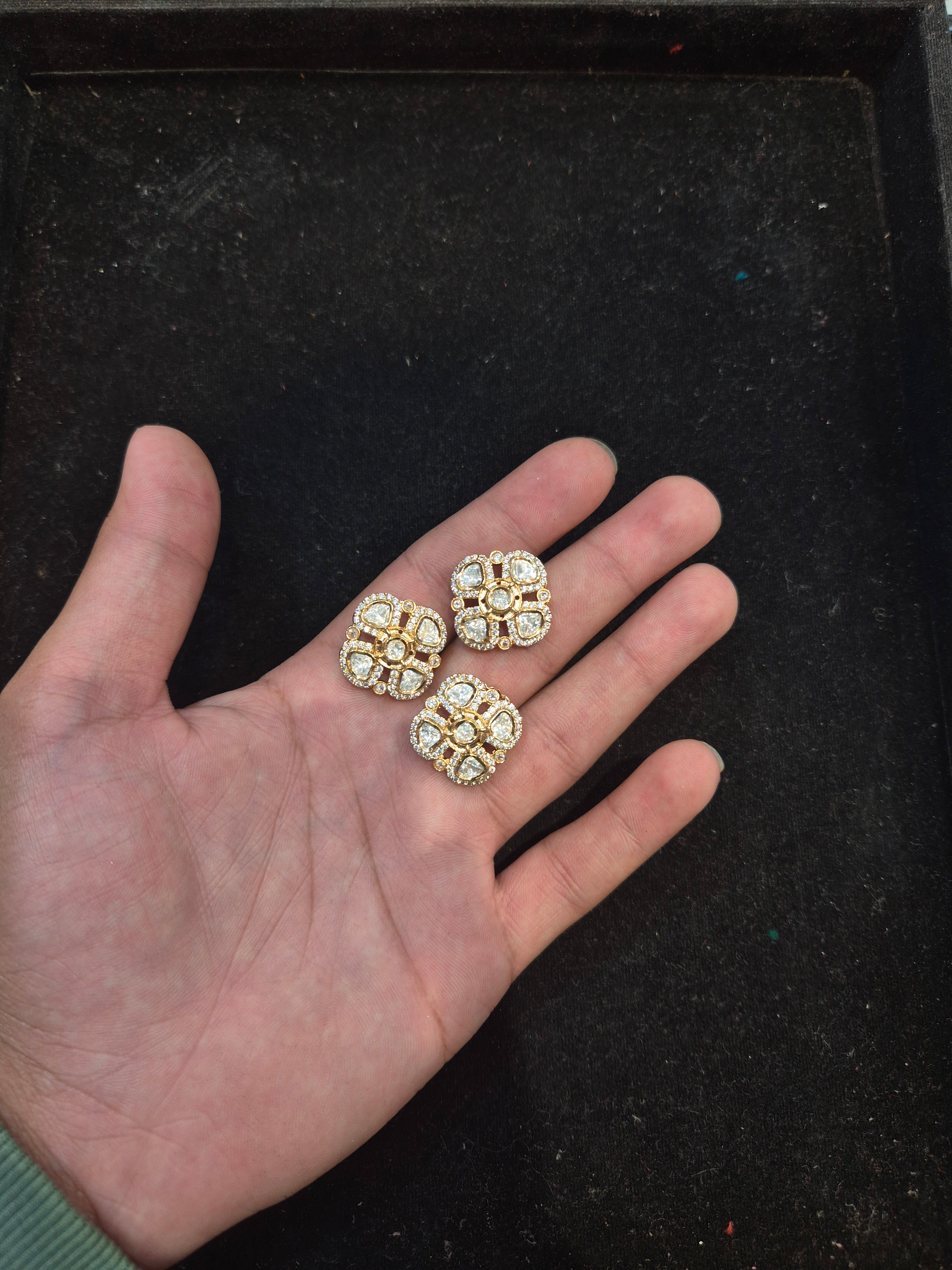 Polki kundan 1 piece and 6 piece back