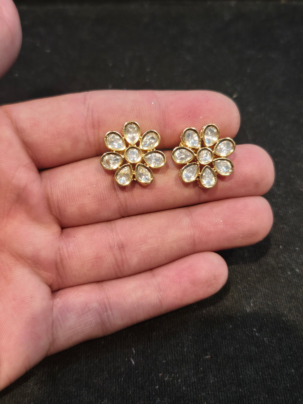 Polki tops 18k gold platted || 1 pair pack||