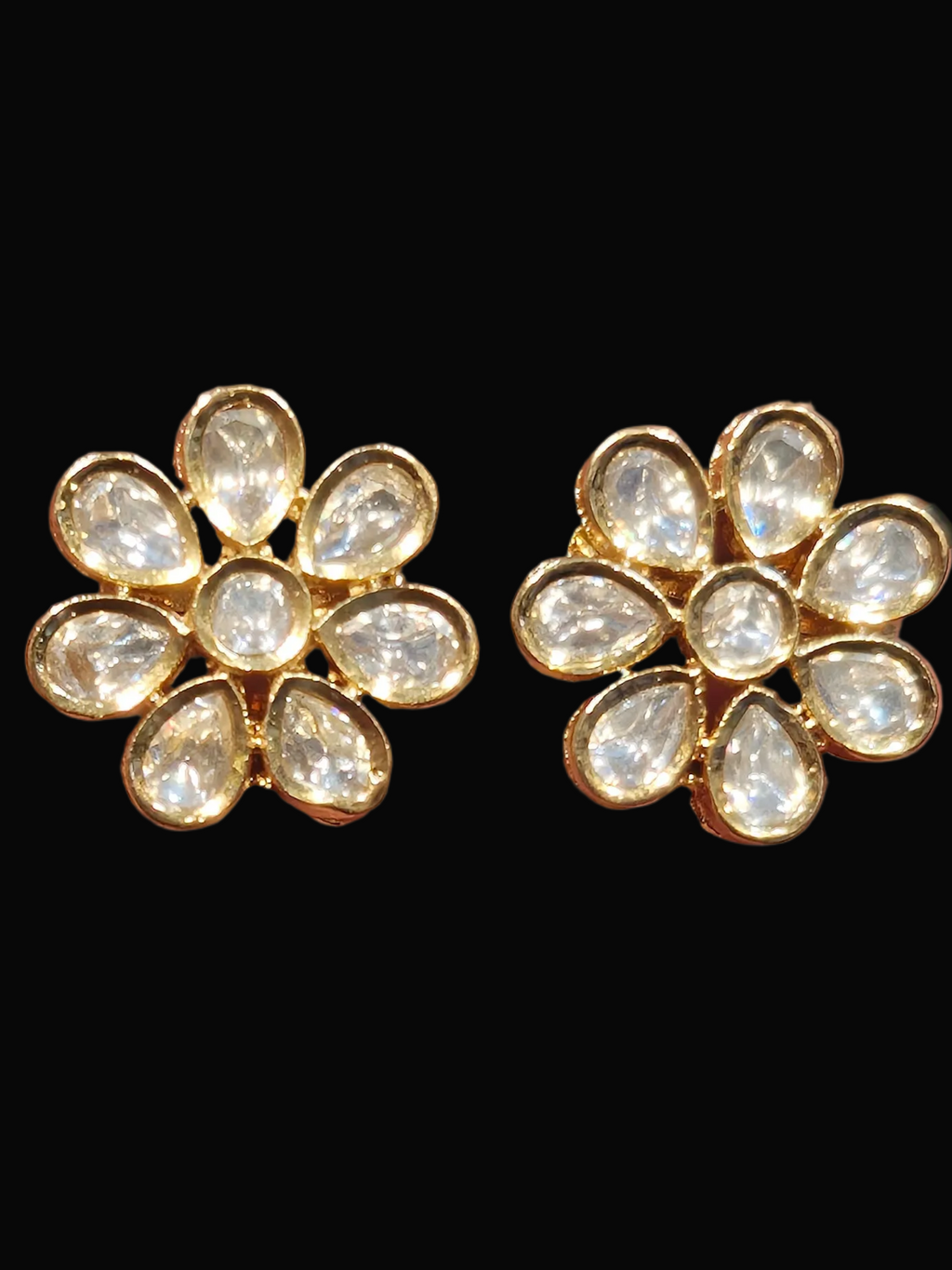 Polki tops 18k gold platted || 1 pair pack||